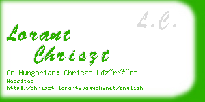 lorant chriszt business card